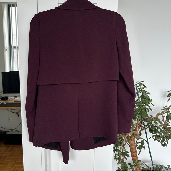 Aritizia Wilfred Burgundy Mayat Crepe Women's Jacket, Mulled Wine Color, NWOT - Picture 6 of 11